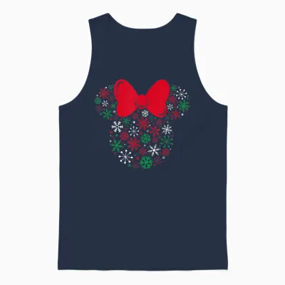 Disney Minnie Mouse Icon Holiday Snowflakes Unisex Tank Top - Navy