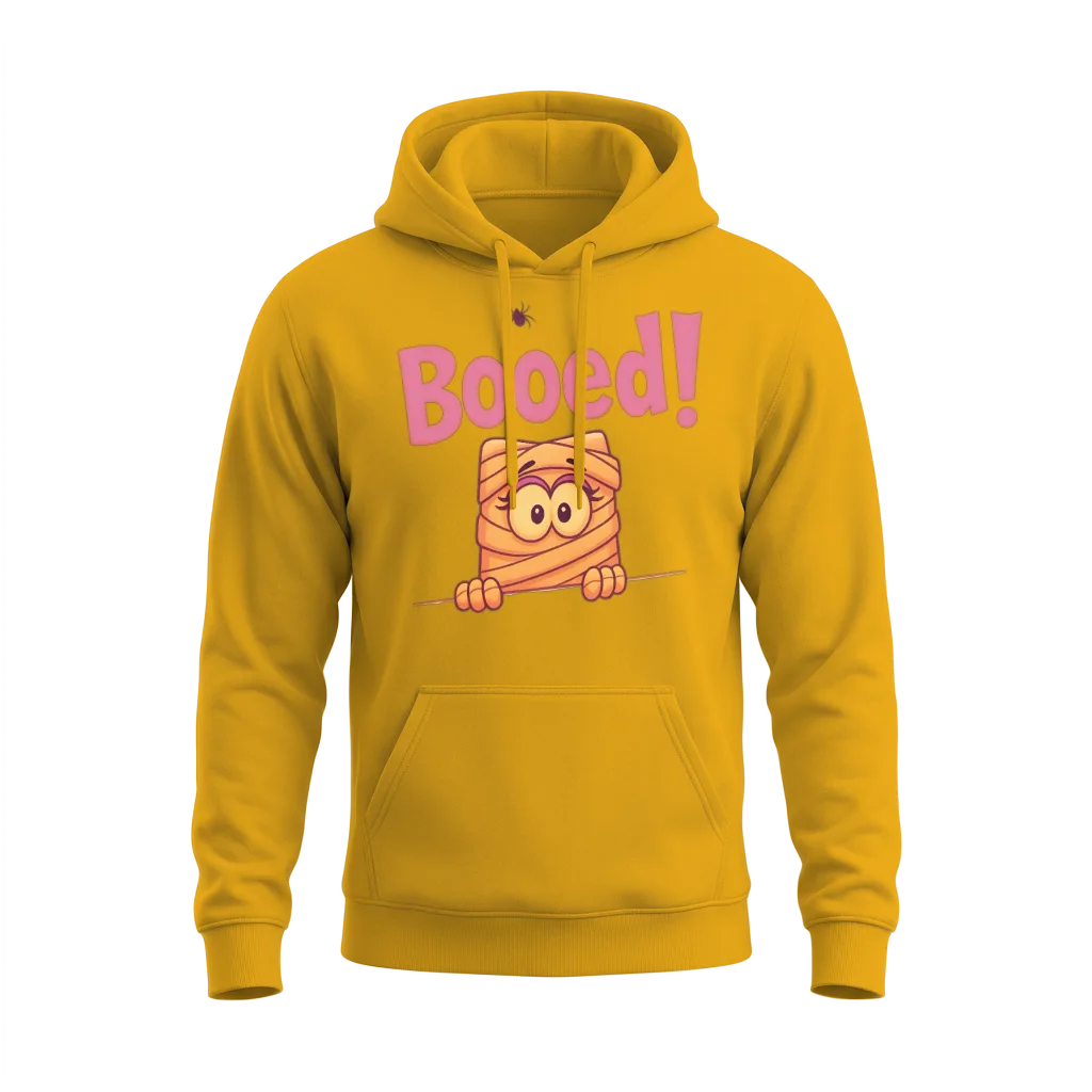 Cute Mummy Halloween Comic Design Unisex Hoodie - Gold