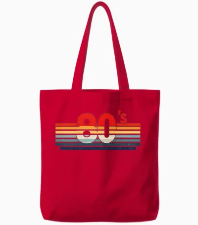 Retro 80s Tote Bags - Red
