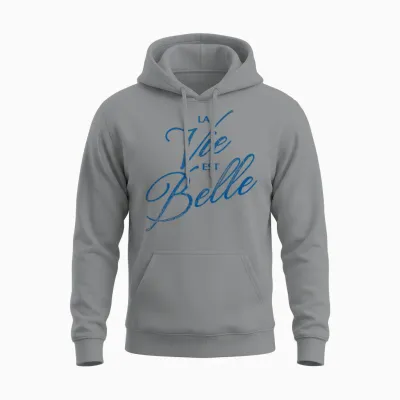 Trendy Apparel La Vie Est Belle Life Is Beautiful French Unisex Hoodie - Sport Grey