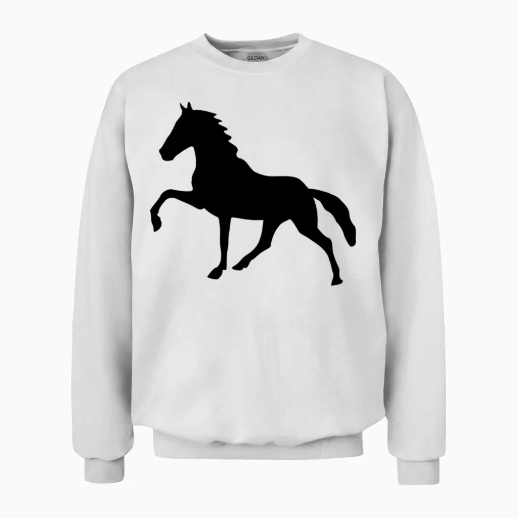 High Stepping Horse Lovers Gift Unisex Sweatshirt in White