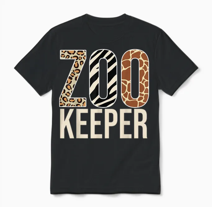 Zookeeper Animals Zoo Wildlife Lover Safari Savanna Costume Unisex T-Shirt in Black