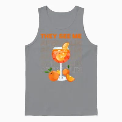 They See Me Aperollin' X New Trend Fashion Typography. Back Unisex Tank Top - Sport Grey