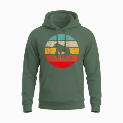 Monkey Retro Unisex Hoodie - Military Green
