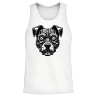 Retro Steampunk Dog — Lovers Gift Unisex Tank Top - White – 2