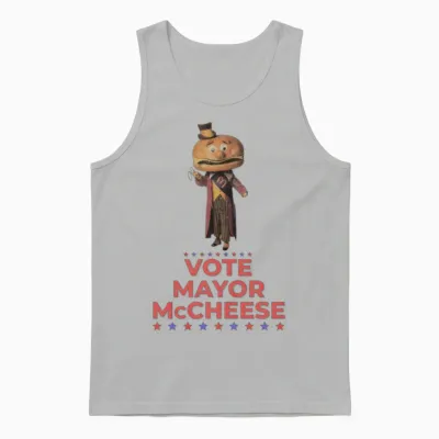 Vote Mayor Mccheese: the Cheesiest Candidate Unisex Tank Top - Ash