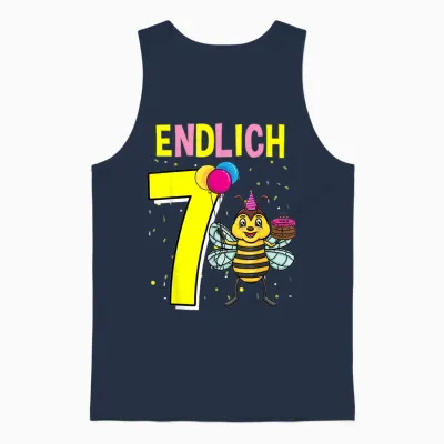 Geschenk 7 Jahre Alt Kinder Bienen Geburtstag Unisex Tank Top - Navy