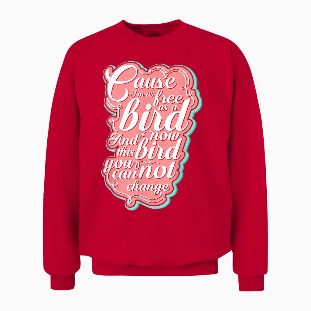 Lyriclyfe Free Bird Ronnie Zant Allen Collins Unisex Sweatshirt in Red