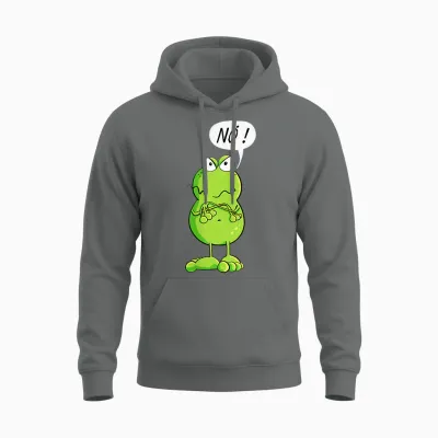 Statement T-Shirt with German Text "frosch I Nö Fun Design I Nein Comic" Unisex Hoodie - Graphite Heather