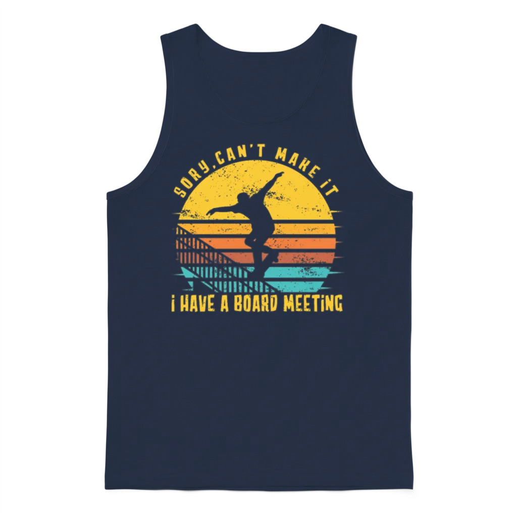 Skateboarder Retro Vintage Skateboarding Unisex Tank Top - Navy