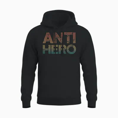 Retro Anti Hero - Vintage Tv Movie Lover Unisex Hoodie - Black