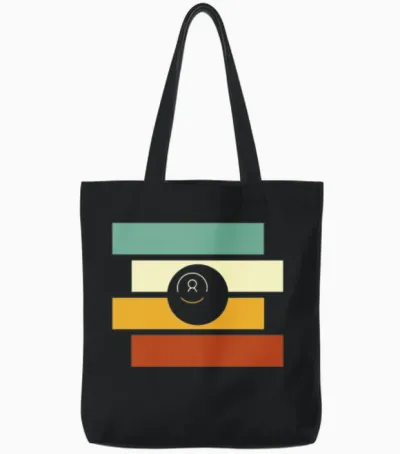 Billiards Retro Tote Bags - Black