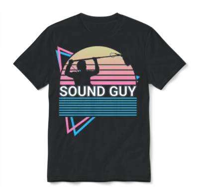 Sound Guy Retro Unisex T-Shirt - Black