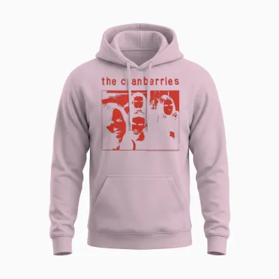 The Cranberries '95 World Tour Concert Vintage Band T-Shirt, Black, S Unisex Hoodie - Light Pink