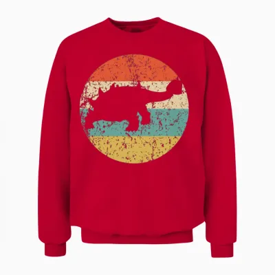 Ankylosaurus Silhouette Retro Dinosaur Unisex Sweatshirt - Red