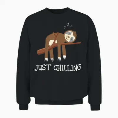 Sloth Just Chilling Unisex Sweatshirt - Black