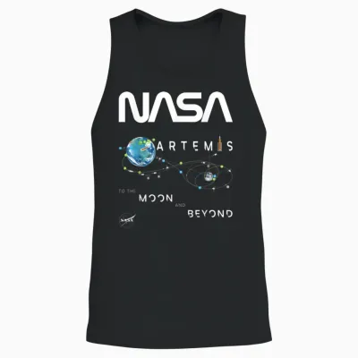 Nasa Artemis 1 Mission Exploration Insignia Worm Logo T-Shirt, Black, S Unisex Tank Top - Black