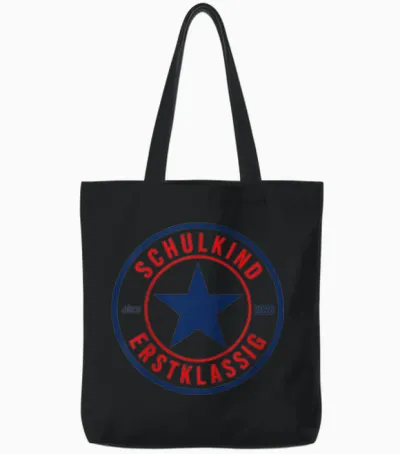 Schulkind 2026 Erstklassig Retro Badge Einschulung Tote Bags - Black