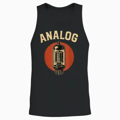 Analog Retro Vacuum Tube Vintage Style Unisex Tank Top - Black