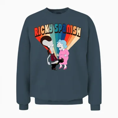 American Dad Ricky Spanish Rainbow Logo Cartoon Unisex Sweatshirt - Dark Heather