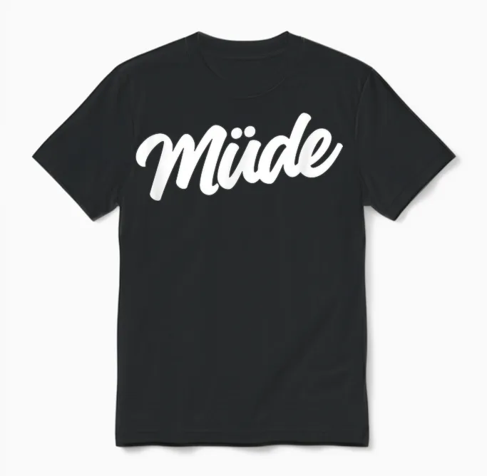 Müde | Schlafshirt Pyjama Nachthemd Schlafanzug Schlafi Unisex T-Shirt in Black