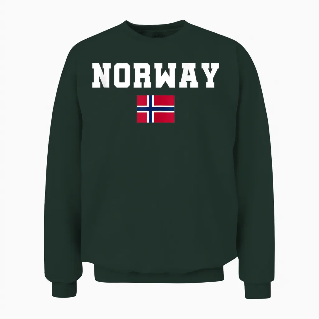 Norway Gift Norwege Norway Norge North Cape Oslo Unisex Sweatshirt in Forest