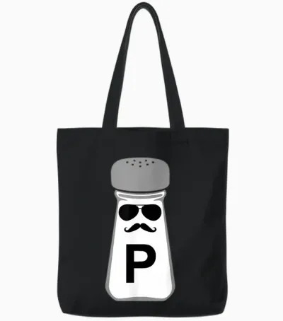 Salt and Pepper Halloween Costume T-Shirt, Black Tote Bags - Black