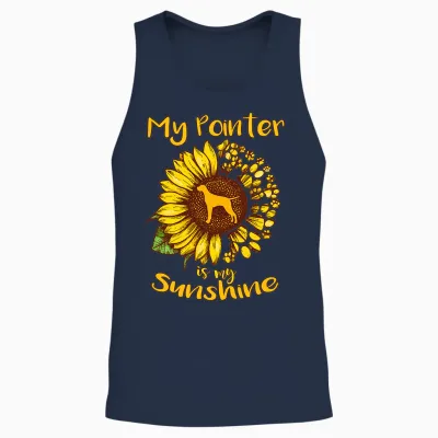 Chien D'arrêt Anglais Est Mon Rayon De Soleil Tournesol T-Shirt Haut De Gamme Unisex Tank Top - Navy