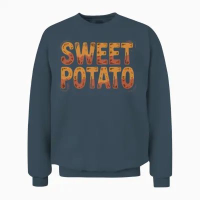 Rustic Sweet Potato Typography Unisex Sweatshirt - Dark Heather