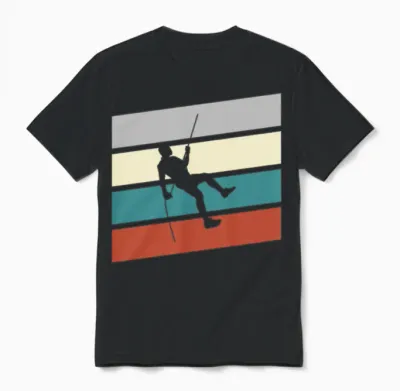 Climbing Retro Unisex T-Shirt - Black