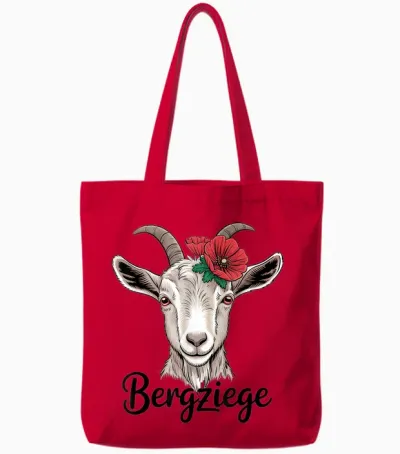 Bergziege Bayern Goat Tote Bags - Red