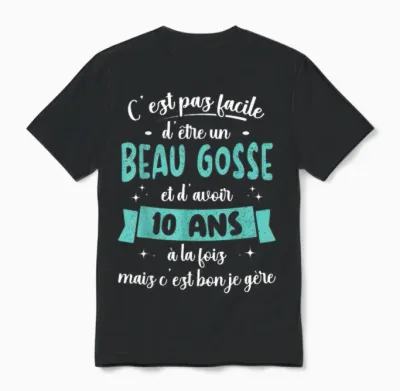 10 Years Birthday Gift Boy Beautiful Kid Gift Idea Unisex T-Shirt - Black