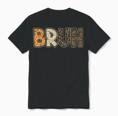 Bruh Meme Wild Safari Squad Zookeeper Funny Animals Wildlife Unisex T-Shirt - Black