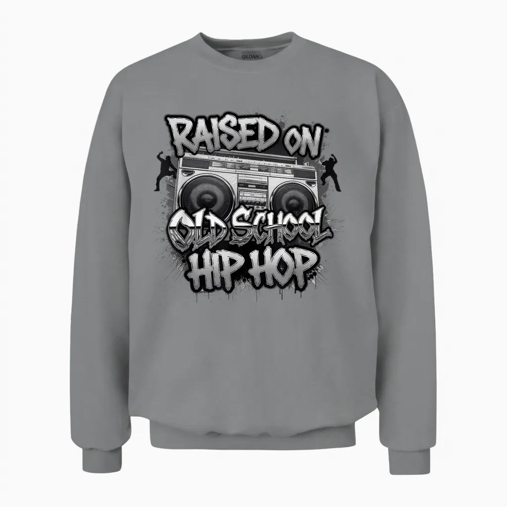 Hiphop Gift Rapper Boys Music Freestyle Beatbox T-Shirt, Black Unisex Sweatshirt in Sport Grey