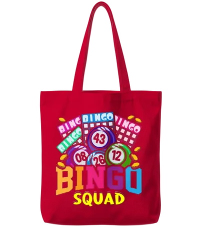 Bingo, Bingo Players, Bingo Squad Tote Bags - Red
