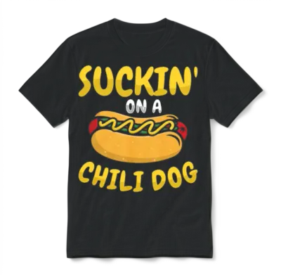 Chili Dog Hot Dog Sausage Fastfood Unisex T-Shirt - Black