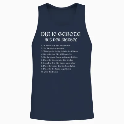 Die 10 Gebote Aus Der Bierbel Bier Biertrinker Unisex Tank Top - Navy