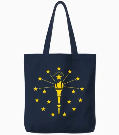 Indiana State Tote Bags - Navy