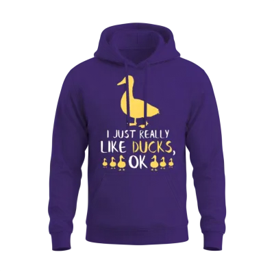 Funny Duck Gifts Funny Bird Lover Fowl Animal Gift Unisex Hoodie - Purple