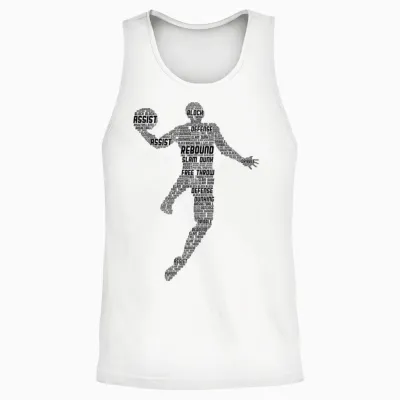Basketball Basketball Boys' Men's Children's T-Shirt, White Unisex Tank Top - White