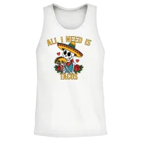 Skeleton Taco Lover Unisex Tank Top - White – 2