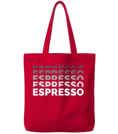 Espresso Coffee Design Tote Bags - Red