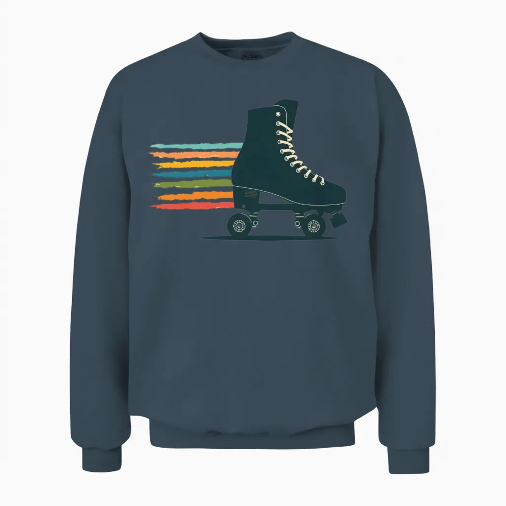 Retro Roller Skate Unisex Sweatshirt - Dark Heather