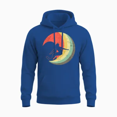 Surfer Girl Vintage Surfing Wave Gift Idea Unisex Hoodie - Royal