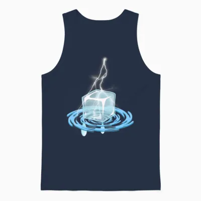 Lightning Strikes Unisex Tank Top - Navy