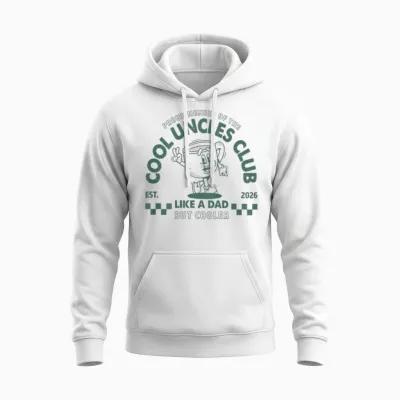 (auf Der Rückseite) Stolzes Mitglied Des Cool Uncles Club Est 2026 Unisex Hoodie - White