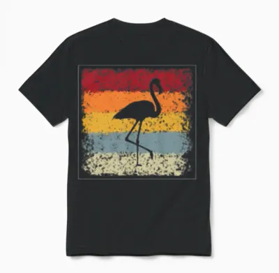 Flamingo Retro Unisex T-Shirt - Black