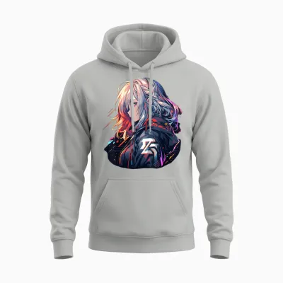 Manga Anime ästhetische Cyberpunk Techwear Harajuku Unisex Hoodie - Ash