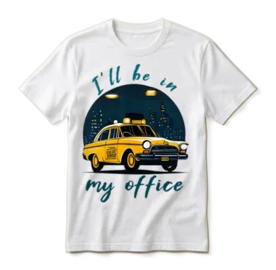 Retro Yellow Taxi Unisex T-Shirt - White