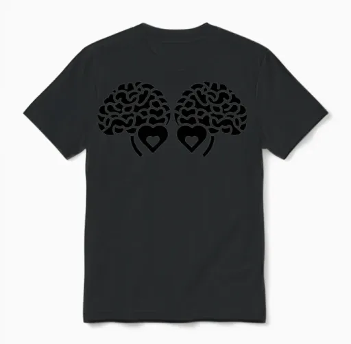 Heart and Brain Unisex T-Shirt in Black